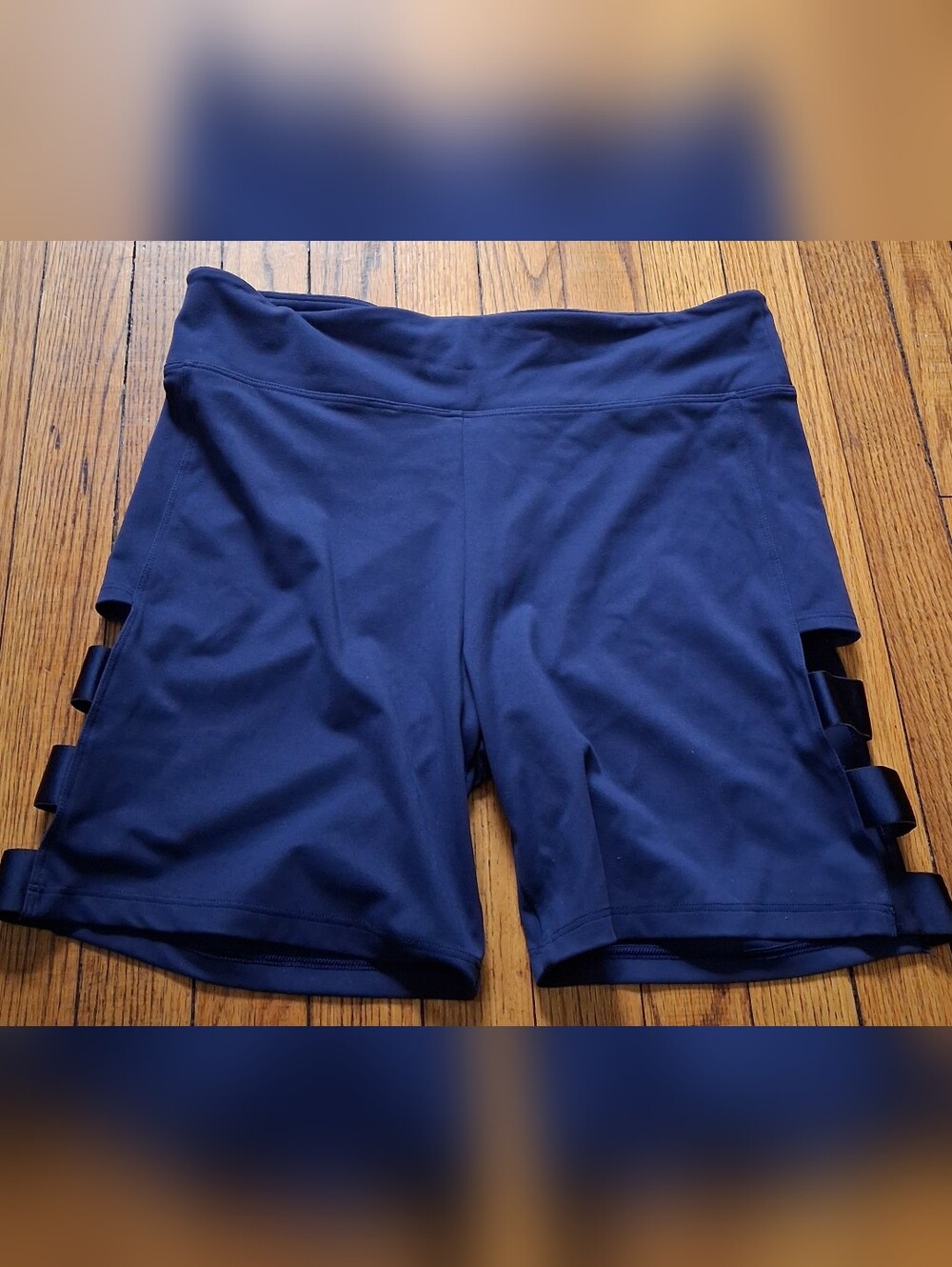 Victoria's Sport - Women's Side Strap Navy Blue Activewear Shorts. Size Large